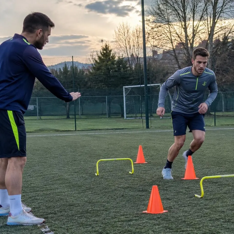Utilisation du guide pendant un entraînement de football 2