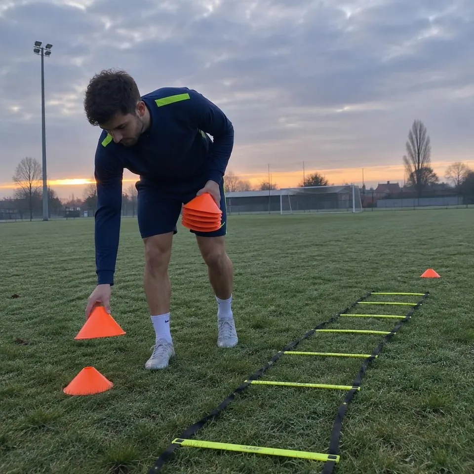Utilisation du guide pendant un entraînement de football 1