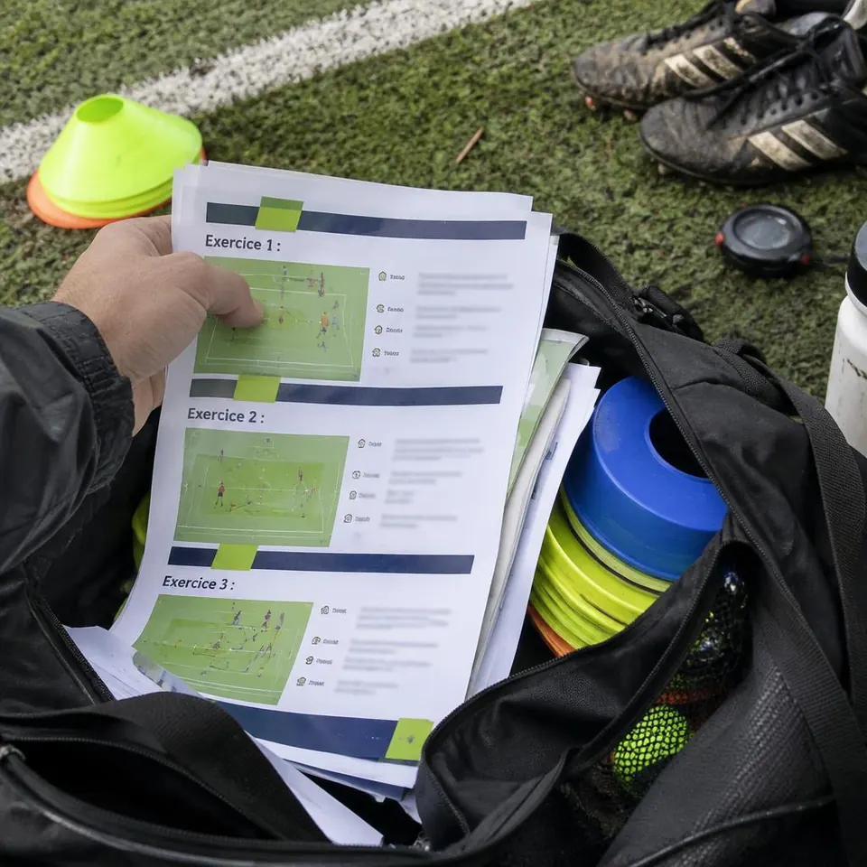Utilisation du guide pendant un entraînement de football 4