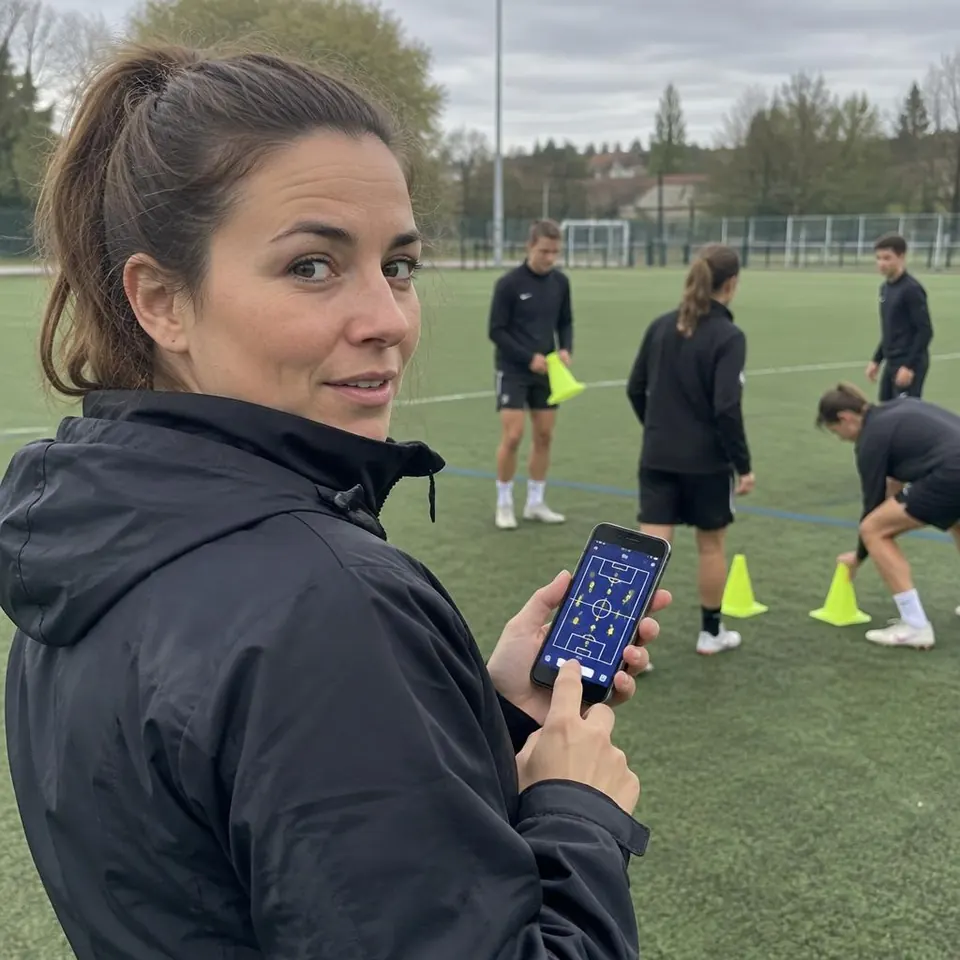 Utilisation du guide pendant un entraînement de football 3